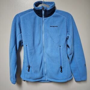 Women's Vintage Patagonia Regulator Blue Fleece Full Zip Jacket Size Small